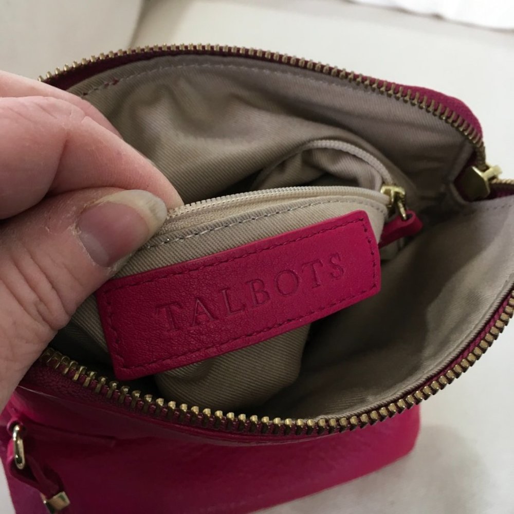 Talbots Fushcia Pink Fold Over Wristlet Purse - Picture 4 of 7